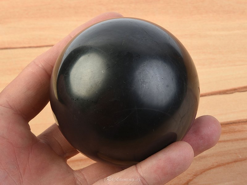 Shungites polished sphere seven centimeters (Russia)