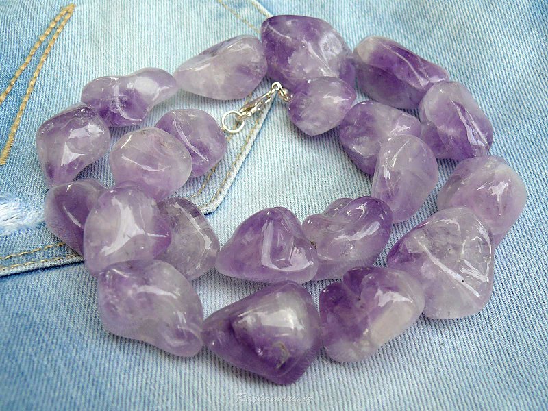 57 cm necklace amethyst stones larger tromle