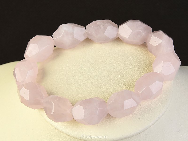 Bracelet smooth, polished rose quartz