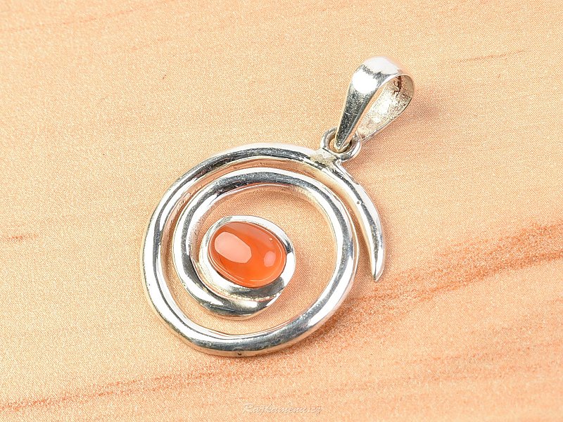 Spiral pendant with carnelian stone Ag 925/1000