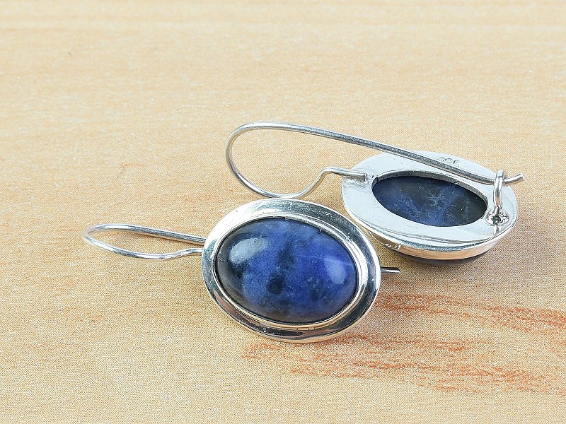 Oval sodalite earrings in silver 17 x 14 mm Ag 925/1000