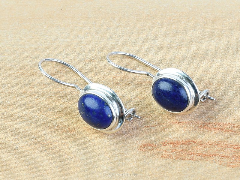 Oval lapis lazuli earrings in silver 12 x 10 mm Ag 925/1000