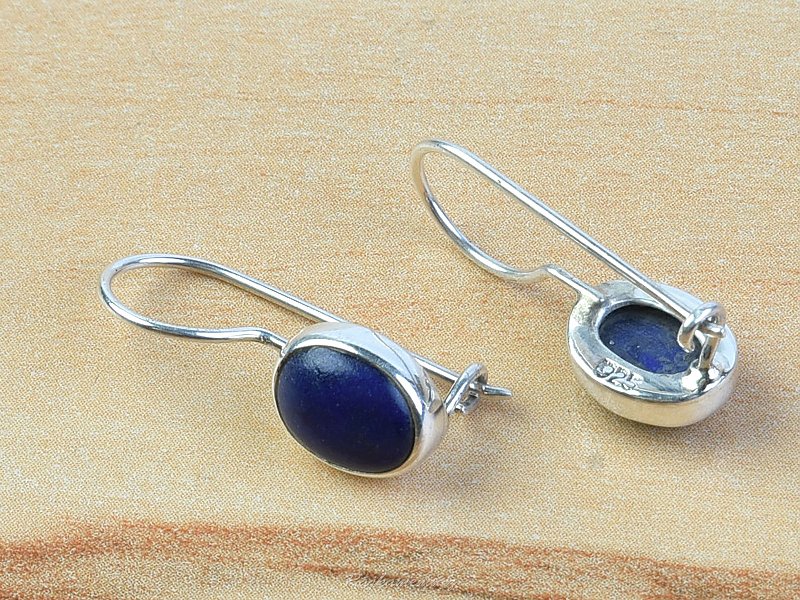 Earrings oval lapis lazuli 10 x 8mm silver