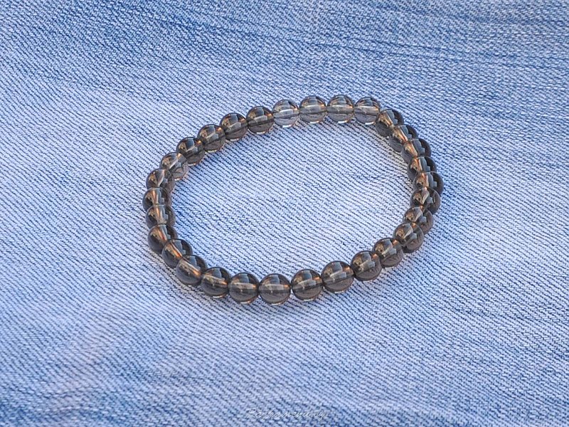 Ball bracelet smoky quartz 6.5 mm