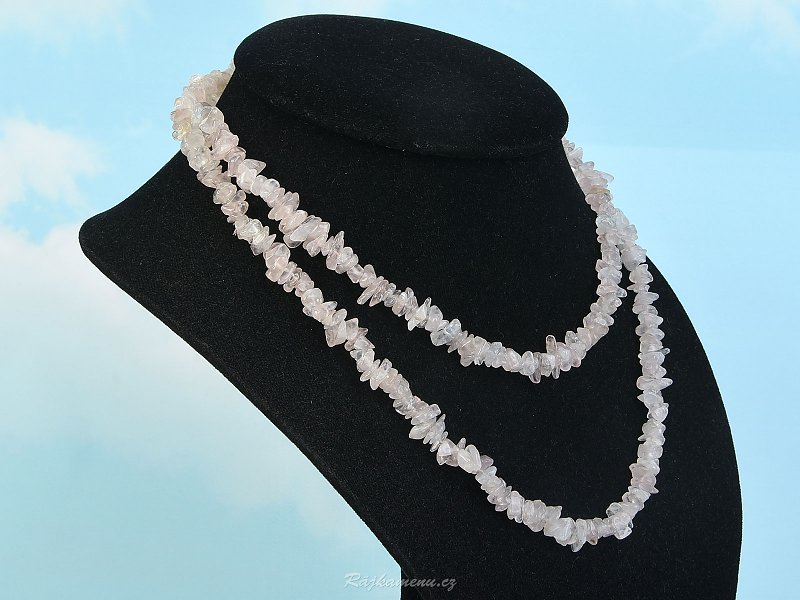 Rose quartz necklace 90 cm chopped pieces
