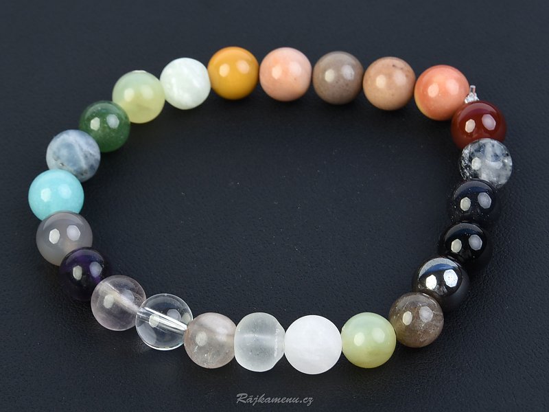 Rainbow bracelet with stone beads 8 mm
