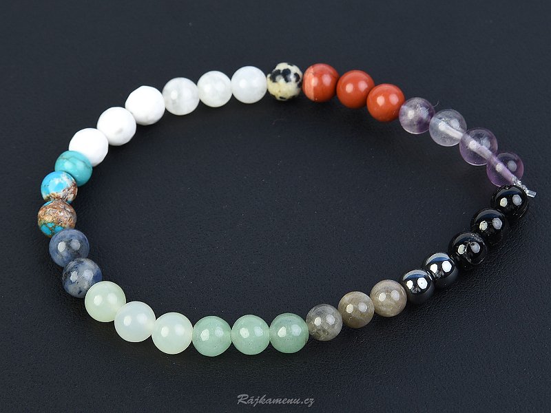 Colored stones bracelet with beads 6 mm