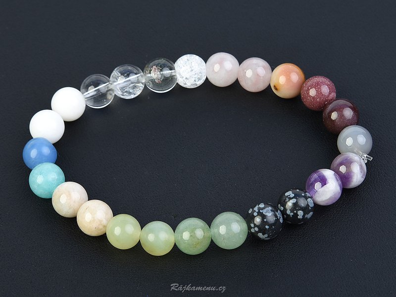 Colored stones bracelet with beads 8 mm
