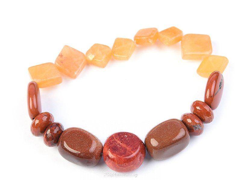 Bracelet of red-orange rocks