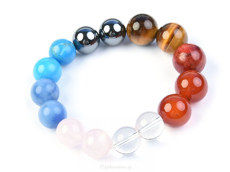 Bracelet with stones and beads 12 mm 14 mm