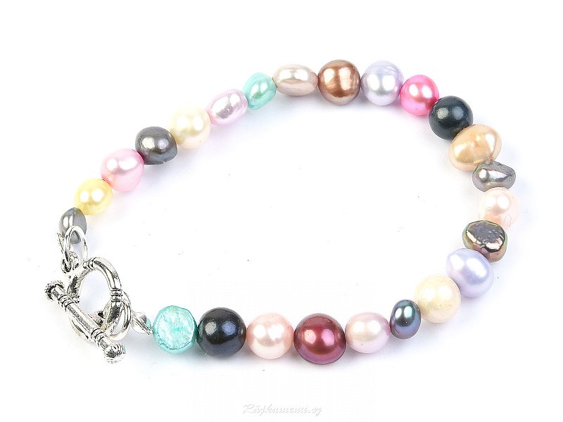 Colored bracelet of pearls 19 cm