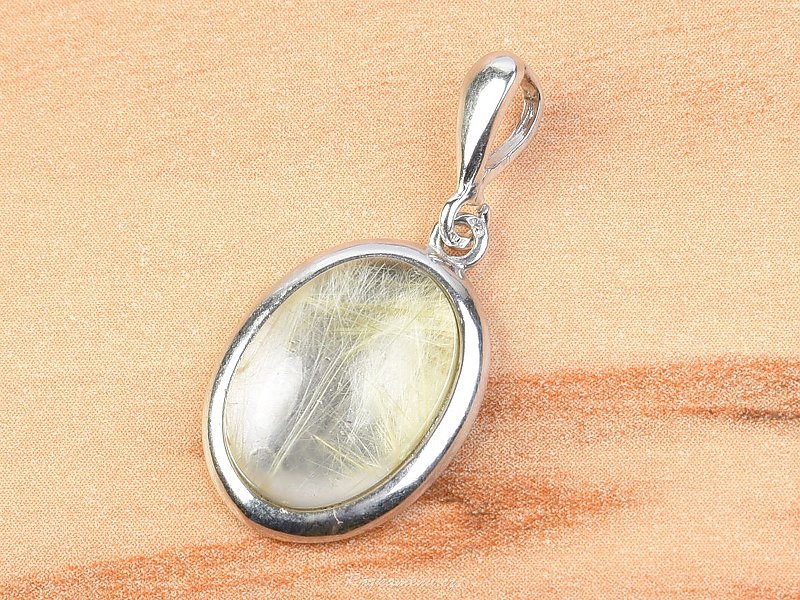 Pendant oval sagenit 14 x 10 mm silver