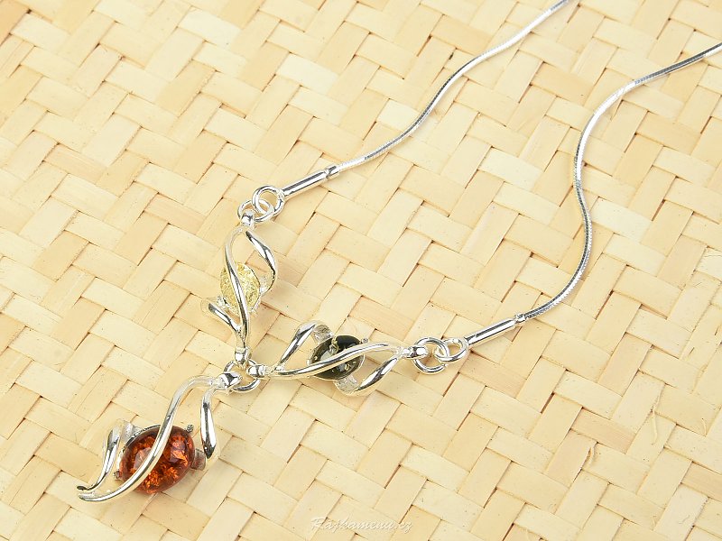 Amber Necklace 42 - 46cm Ag 925/1000 6.2g