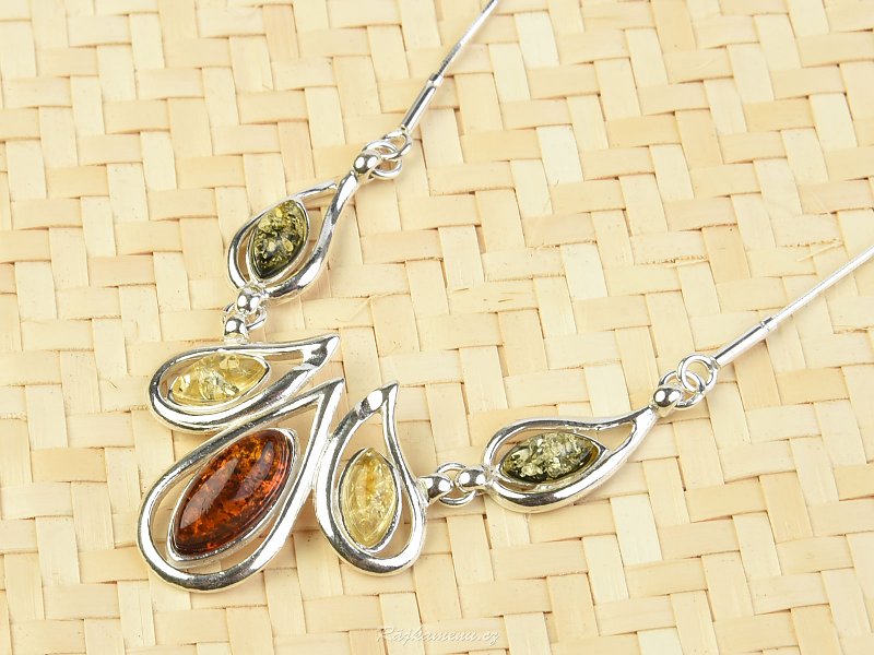 Necklace 43 - 47cm with Ag 925/1000 amber 9.0g