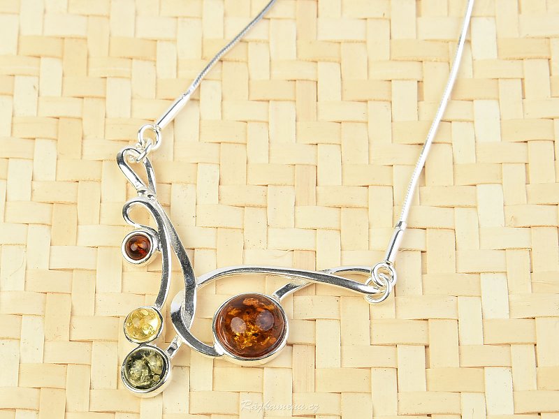 Necklace 42 - 46cm with Ag 925/1000 amber 5.98g