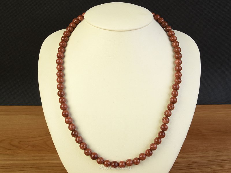 Ball-shaped necklace 52cm avanturine synthetic 8mm