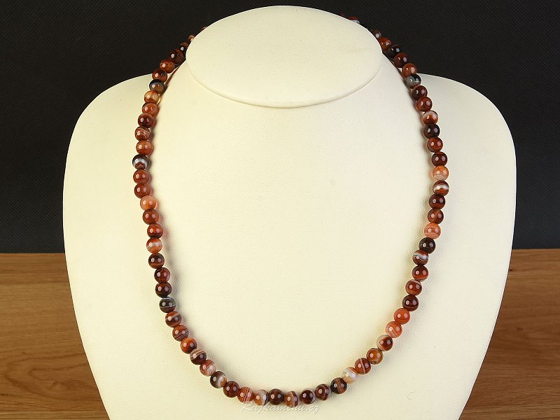 Ball Necklace 45cm Agate 6mm Ag Opening