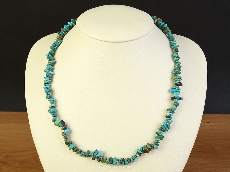 Necklace of 45cm turquoise chopped shapes
