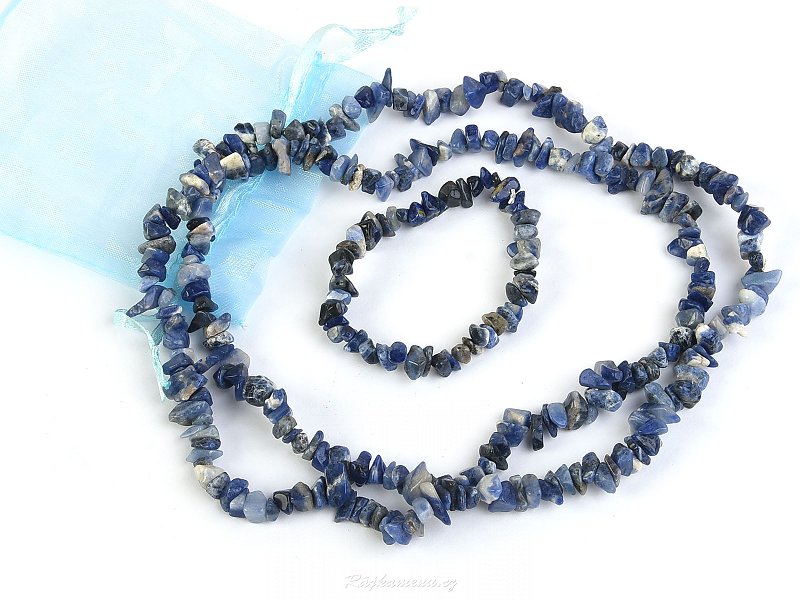 Gift set of jewelry sodalit necklace 90cm, bracelet