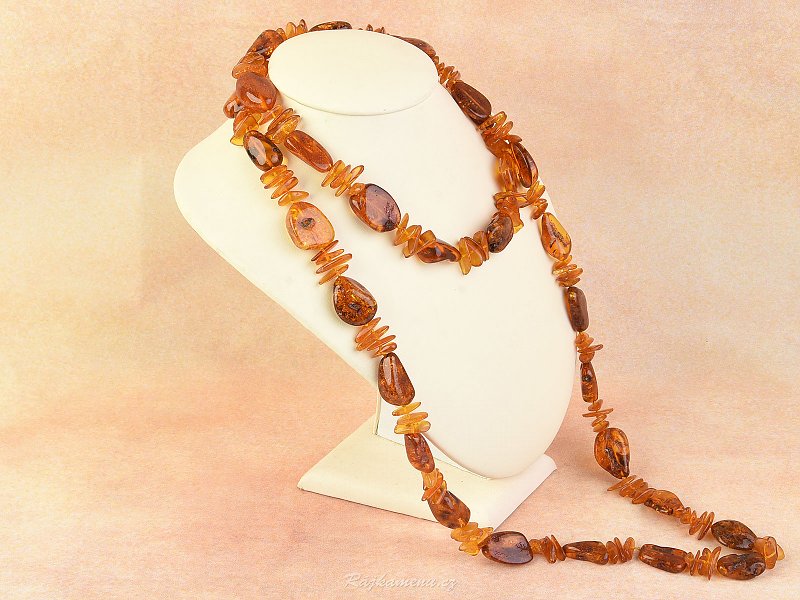 Amber necklace 125cm 89.4g