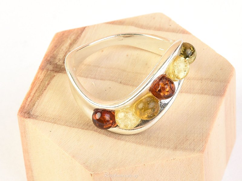 Ring amber ball (Ag 925/1000)