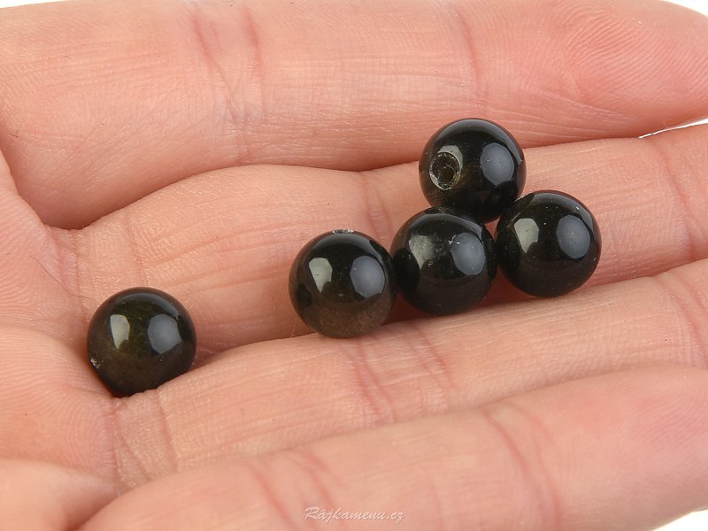 Obsidian silver ball 8mm