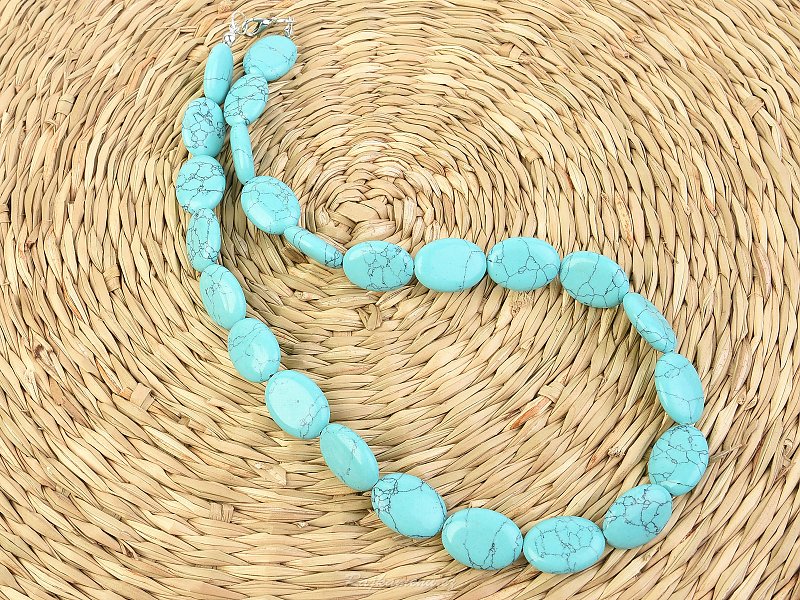 Necklace with 54cm tyrkenite oval