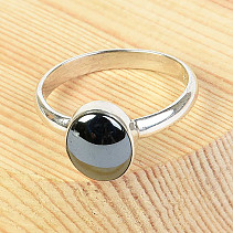 Oval ring hematite Ag 925/1000 10.5 x 8.5mm