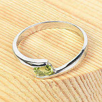 Prsten s olivínem standard brus Ag 925/1000
