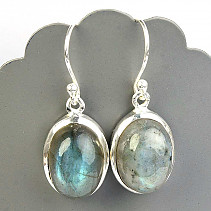 Oval earrings made of labradorite Ag 925/1000