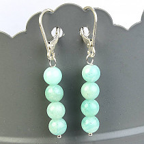 Ball earrings made of amazonite Ag clasp
