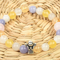 Ball bracelet with little angel mix of stones