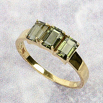 Prsten vltavín vel.58 Au 585/1000 14K zlato standard brus 3,08g