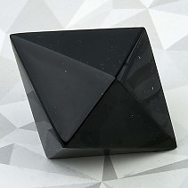 Icosahedron of black obsidian