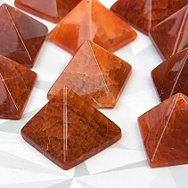 Agate fiery smooth pyramid