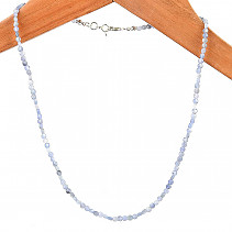 Safír broušený náhrdelník 48 - 50cm Ag zapínání