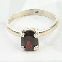 Oválný granát prsten Ag 925/1000 standard brus