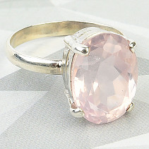 Stříbrný prsten s broušeným růženínem Ag 925/1000