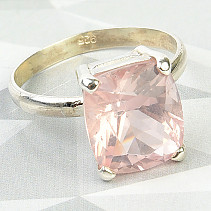 Prsten s broušeným růženínem Ag 925/1000