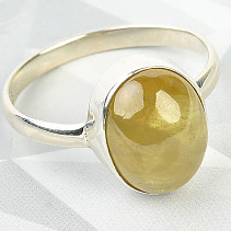 Oválný prsten titanit sfén Ag 925/1000 stříbro