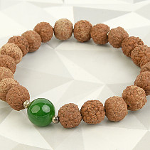 Rudraksha bracelet with jade