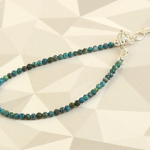 Bracelet made of chrysocolla faceted beads (Ag 925/1000)