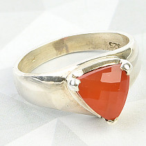Prsten s broušeným karneolem vel.57 Ag 925/1000 (6,0g)