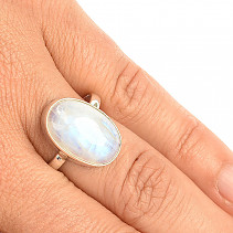 Měsíční kámen prsten stříbro Ag 925/1000