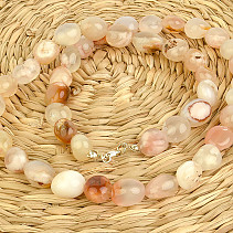 Agate pink stone necklace Ag 925/1000