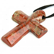 Red cross jasper pendant with cuticle