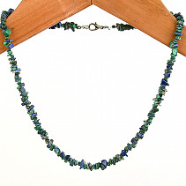 Azure malachite drum necklace 45cm