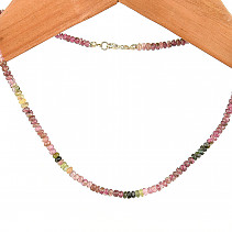 Necklace tourmaline colored faceted Ag 925/1000