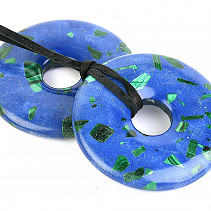 Azure malachite pendant donut (artificial) on the cuticle