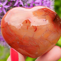 Smooth carnelian heart 5.1 cm